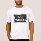 Geen Zwembord Vet Zwart-wit Waarschuwing T-shirt (Voorkant)