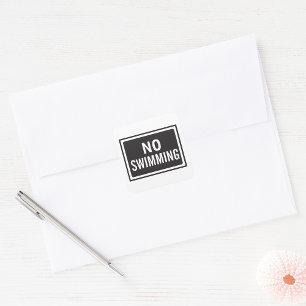 Geen Zwembord Vet Zwart-wit Waarschuwing Vierkante Sticker