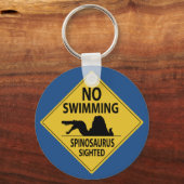 Geen zwemmen - Spinosaurus Gewogen Sleutelhanger (Voorkant)