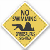 Geen zwemmen - Spinosaurus Sticker (Voorkant)