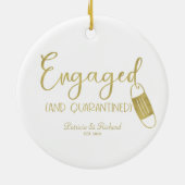 Geëngageerd en gepantserd Verloving Keramisch Ornament (Achterkant)