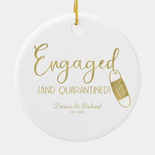 Geëngageerd en gepantserd Verloving Keramisch Ornament (Achterkant)