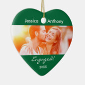 Geëngageerd kerstfotoornament keramisch ornament (Rechts)