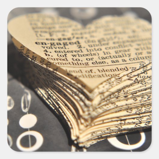 Geëngageerd Woordenboek Vierkante Sticker (Voorkant)
