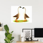 Geese: Bruin Chinees Poster (Thuiskantoor)