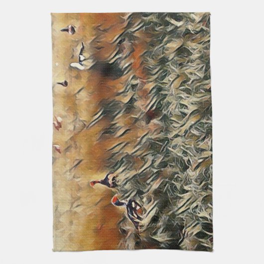 Geese en Duck Roam Art Theedoek (Verticaal)
