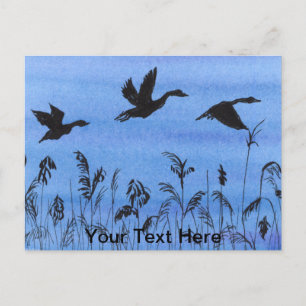 Geese in vlucht briefkaart