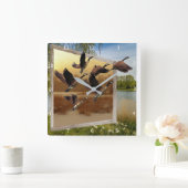 GEESE UIT HET AFBEELDING VIERKANTE KLOK (Huis)