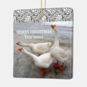 Geese wit   keramisch ornament (Links)