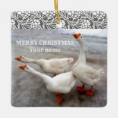 Geese wit   keramisch ornament (Voorkant)