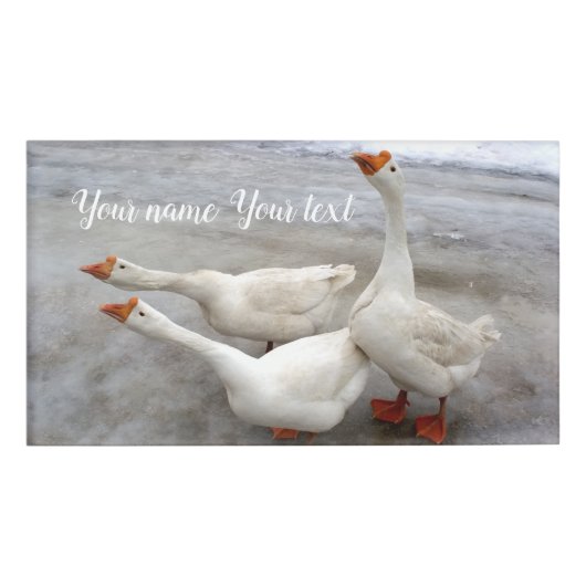 Geese wit naambadge (Voorkant)
