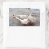 Geese wit rechthoekige sticker (Tas)