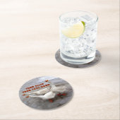 Geese wit ronde kartonnen onderzetter (Insitu)