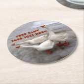 Geese wit ronde kartonnen onderzetter (Gebogen)