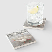 Geese wit stenen onderzetter (Zijkant)