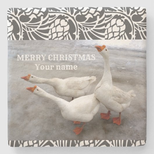 Geese wit stenen onderzetter (Voorkant)