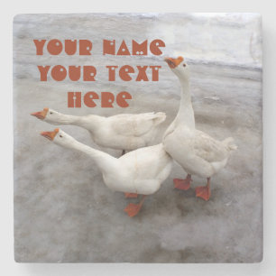 Geese wit stenen onderzetter