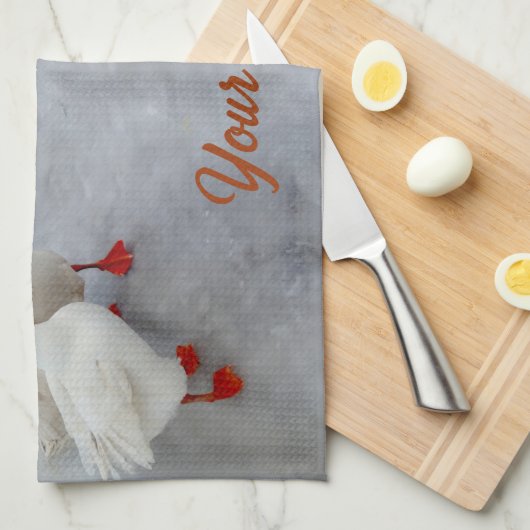 Geese wit theedoek (Quarter Fold)