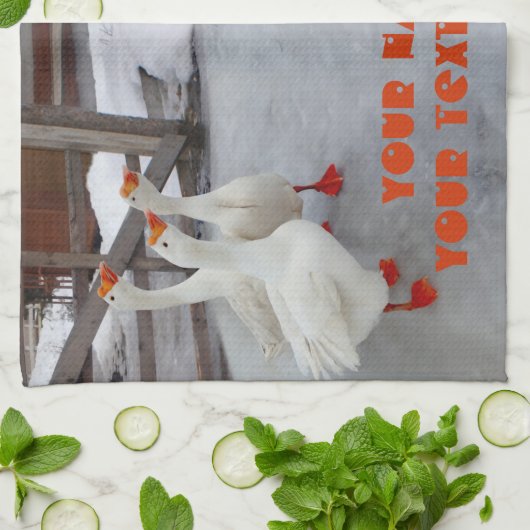 Geese wit theedoek (Gevouwen)