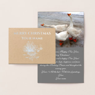 Geese witte folie kaarten