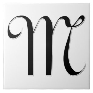 Geessele Letter M in Black Monogram Tegel Tegeltje