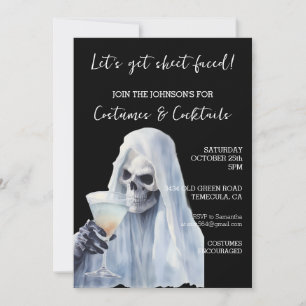 Geest Blad Kleding & Cocktails Halloween Kaart