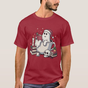 Geest die boeken leest Kerstmis Leraar Boekenwurm T-shirt
