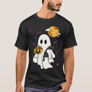 Geest die een zwarte kat vasthoudt Lui Halloween-l T-shirt