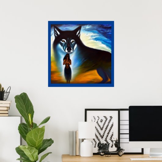 Geest Dier Wolf 4 Poster (Thuiskantoor)