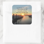 GEEST GEVULD JOHANNES 8; 12 SCRIPTUUR ONTWERP VIERKANTE STICKER (Tas)