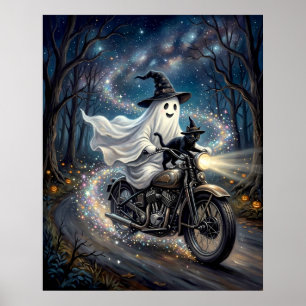 Geest op motorfiets poster