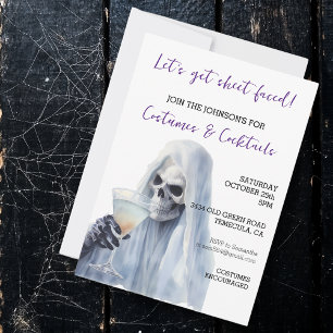 Geest Plakboek Gezichts Kostuums & Cocktails Hallo Kaart