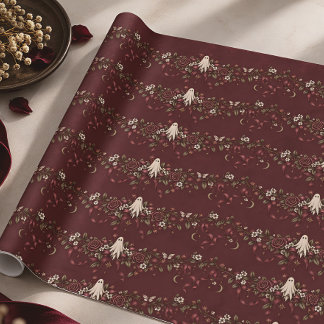 Geest Roos Lint Streep Vintage Halloween Cadeaupapier