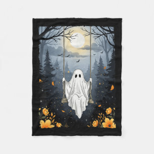geest swingend in het bos nacht Halloween F Fleece Deken