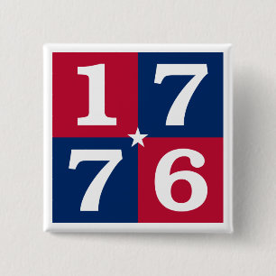 Geest van 1776 vierkante button 5,1 cm