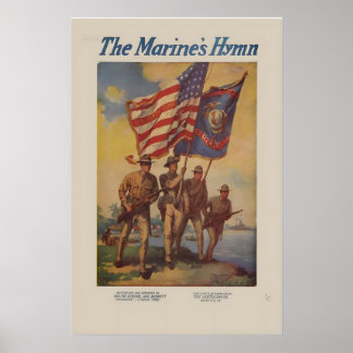 Geest van 1917 US Marine Corps WWI Wervingscampagn Poster