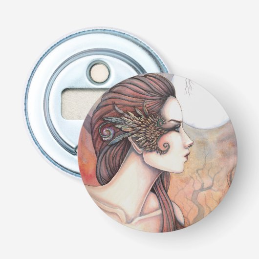 Geest van Artemis Griekse godin Fantasy Art Button Flesopener (Voorkant)