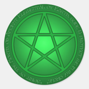 Geest van de Aarde Pentacle Ronde Sticker