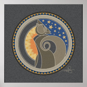 Geest van de grijze achtergrond van Coyote Poster