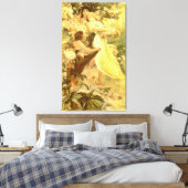 Geest van de Lente van Alphonse Mucha Canvas Afdruk (Insitu (Slaapkamer))