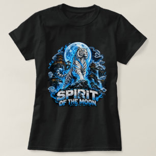 Geest van de Maan Witte Tijger Shirt, Blauwe Vlam T-shirt