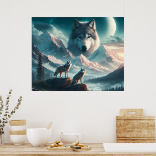 Geest van de wolven AI-kunstposter Poster