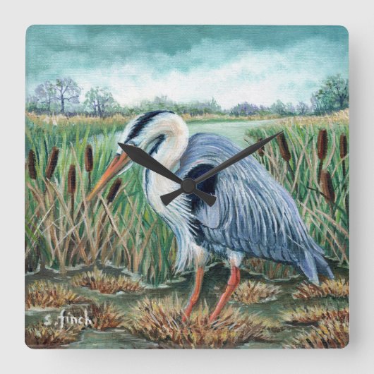 Geest van Heron Vierkante Klok (Voorkant)