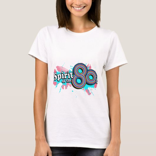 Geest van het 80-jarige t-shirt van het multicyaan (Voorkant)