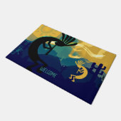 Geest van het Blauwgroen landschap Kokopelli-woest Deurmat (Schuin)