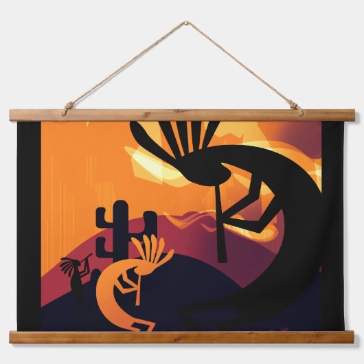 Geest van het landschap Kokopelli-woestijn Hangend Wandkleed (Voorkant 3)