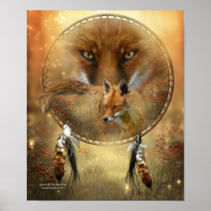 Geest van het Poster van de Rode Fox Kunst/Druk