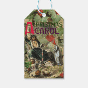 Geest van Kerst Heden Illustratie Scrooge Cadeaulabel