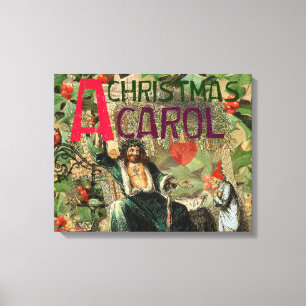 Geest van Kerst Heden Illustratie Scrooge Canvas Afdruk