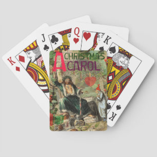 Geest van Kerst Heden Illustratie Scrooge Pokerkaarten
